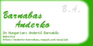 barnabas anderko business card