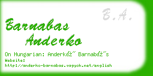 barnabas anderko business card